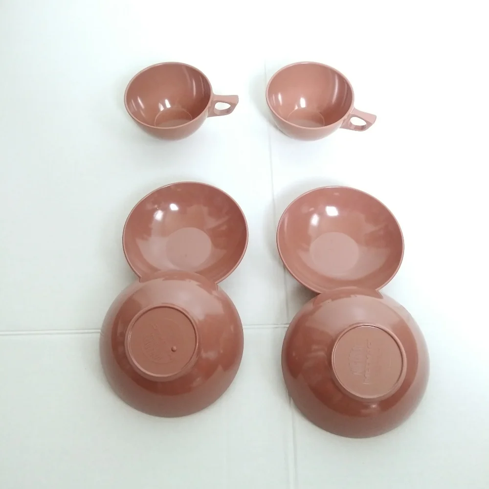 Melmac Chicago Vintage 6 Pcs Plastic Dishes Brown - Replacement Discontinued